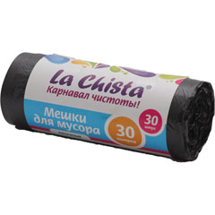 Мешки для мусора "LA CHISTA" прочные 30л/30шт 1 шт./скидки не действуют/(50)