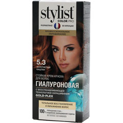 Краска для волос "STYLIST COLOR PRO" крем 5.3 золотистый каштан 115 мл.(17)