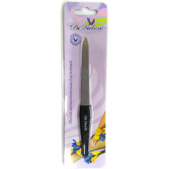 Пилка для ногтей "DI VALORE" прорезиненная черная ручка длина 15,3 см 1 шт./скидки не действуют/(48)