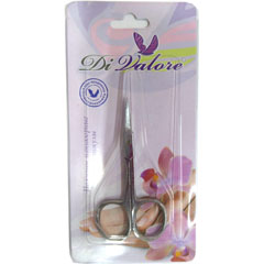 Ножницы маникюрные "DI VALORE" для кутикулы блестящие прямые лезвия длина 9 см./скидки не действуют/(12)