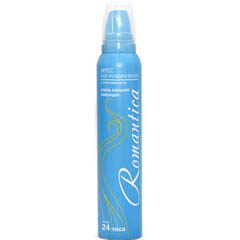 Мусс для волос "РОМАНТИКА" очень сильной фиксации с провитамином В5 (голубой) 200 мл.(24)