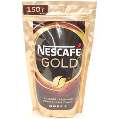 Кофе "NESCAFE" Gold растворимый сублимированный м/у 150 гр.(12)