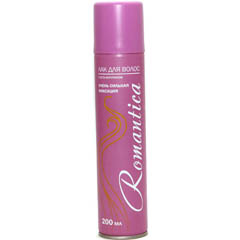 Лак для волос "РОМАНТИКА" очень сильной фиксации с В-каротином (розовый) 200 мл.(24)