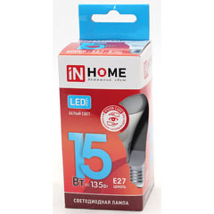 Лампа светодиодная "IN HOME" LED-A60-VC 15Вт 230В E27 4000К 1350Лм 1 шт.(1)