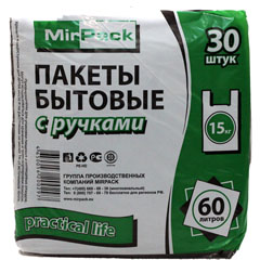 Пакет "MIRPACK PRACTICAL LIFE" с ручками 60 л. 30 шт.(40)