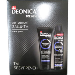 Набор подарочный "DEONICA" for men активная защита сила угля (део спрей 200 мл. + гель для душа 250 мл.) 1 шт./11-087//скидки не действуют/(5)