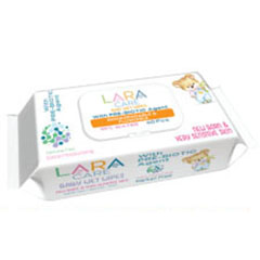 Салфетки влажные "LARA BABY" детские пребиотические, биоразлагаемые, смывающиеся 20 шт./скидки не действуют/(24)