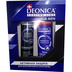 Набор подарочный "DEONICA" for men активная защита (део спрей 200 мл. + пена для бритья 240 мл.) 1 шт./11-034/(5)